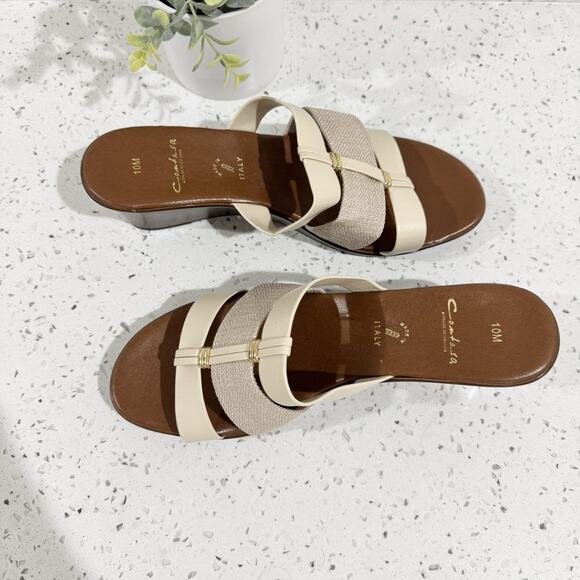 Contesa Women's Tan Leather Sandals Size 10 Made In Italy TS - Picture 2 of 6